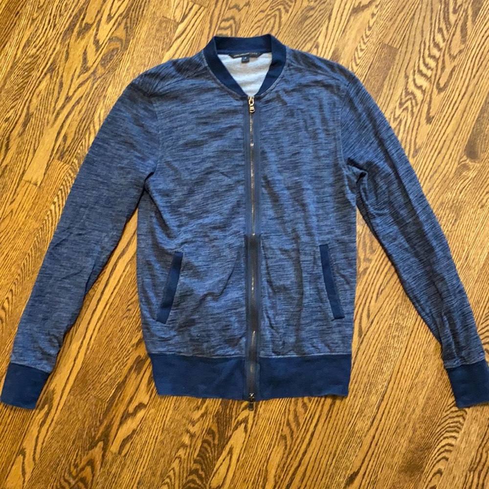 John Varvatos Blue Cotton Zip Up Jacket Small